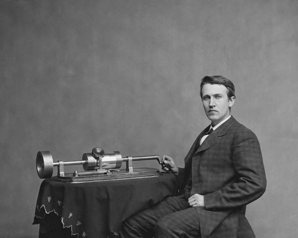 Thomas Edison med fonografen